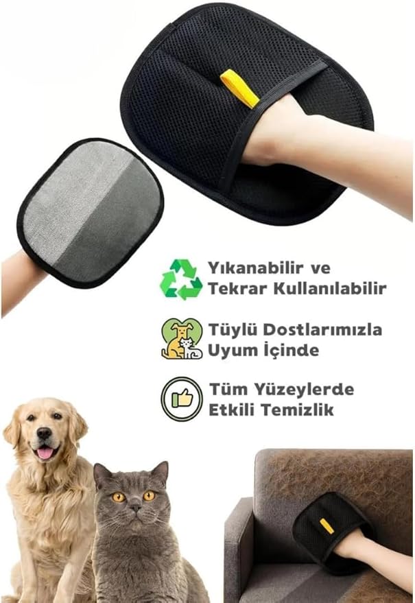 Mochi Kedi/Köpek Tüy Toplayıcı- Çift Taraflı Statik Temizlik Eldiveni